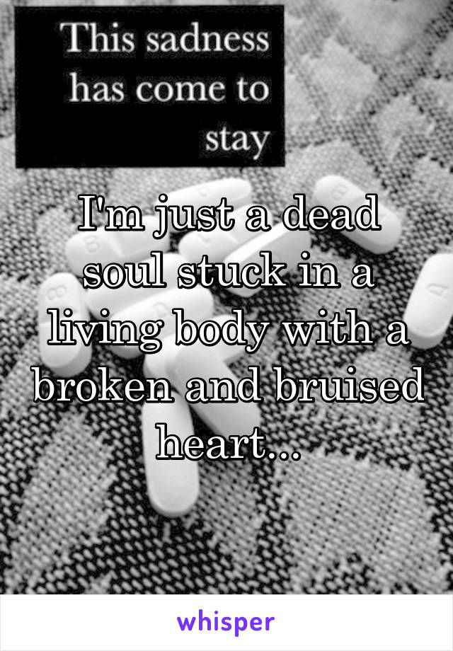 I'm just a dead soul stuck in a living body with a broken and bruised heart...