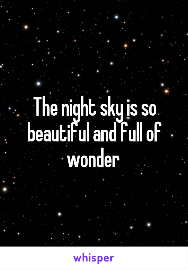 The night sky is so beautiful and full of wonder 