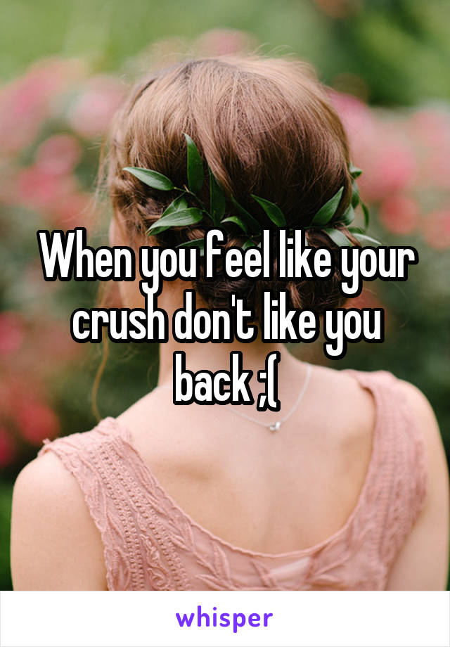 When you feel like your crush don't like you back ;(