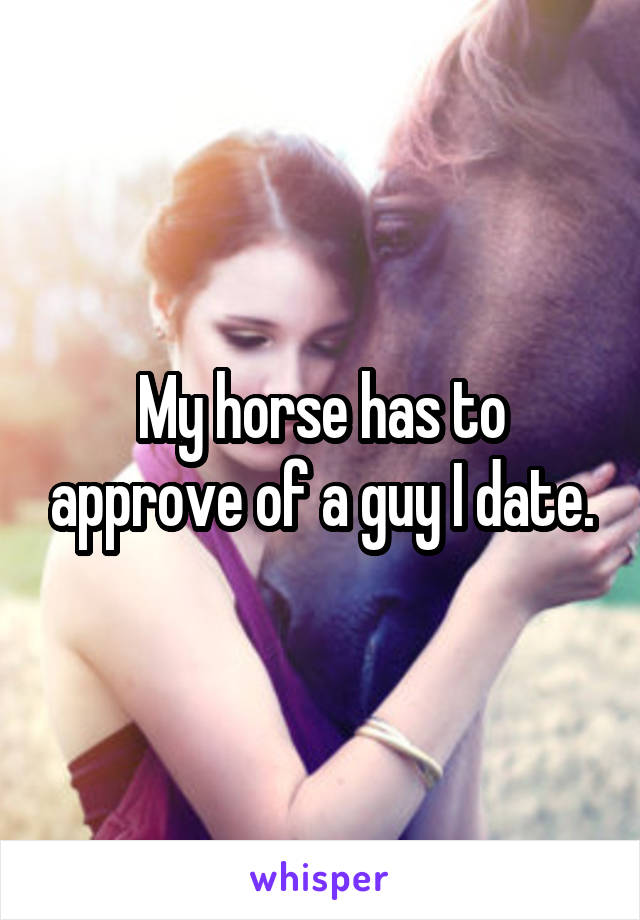 My horse has to approve of a guy I date.