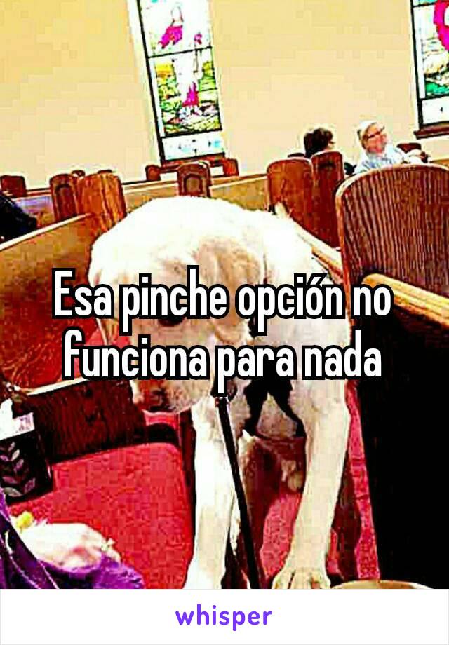 Esa pinche opción no funciona para nada