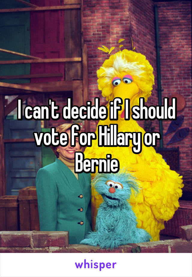 I can't decide if I should vote for Hillary or Bernie