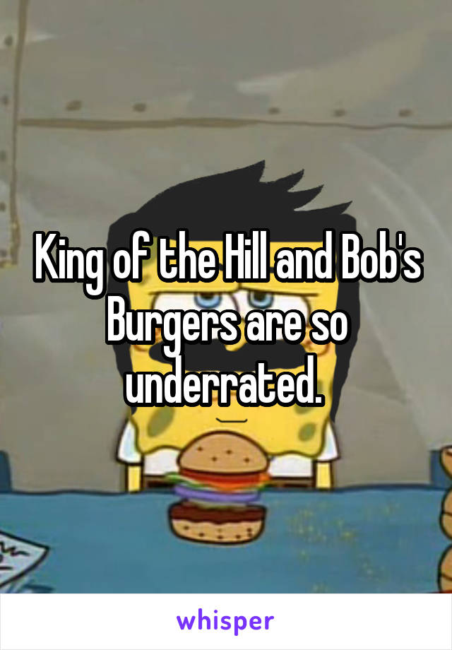 King of the Hill and Bob's Burgers are so underrated. 