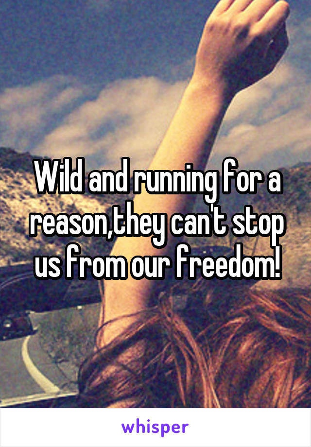 Wild and running for a reason,they can't stop us from our freedom!