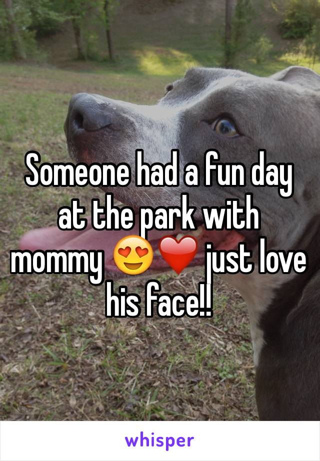 Someone had a fun day at the park with mommy 😍❤️ just love his face!! 