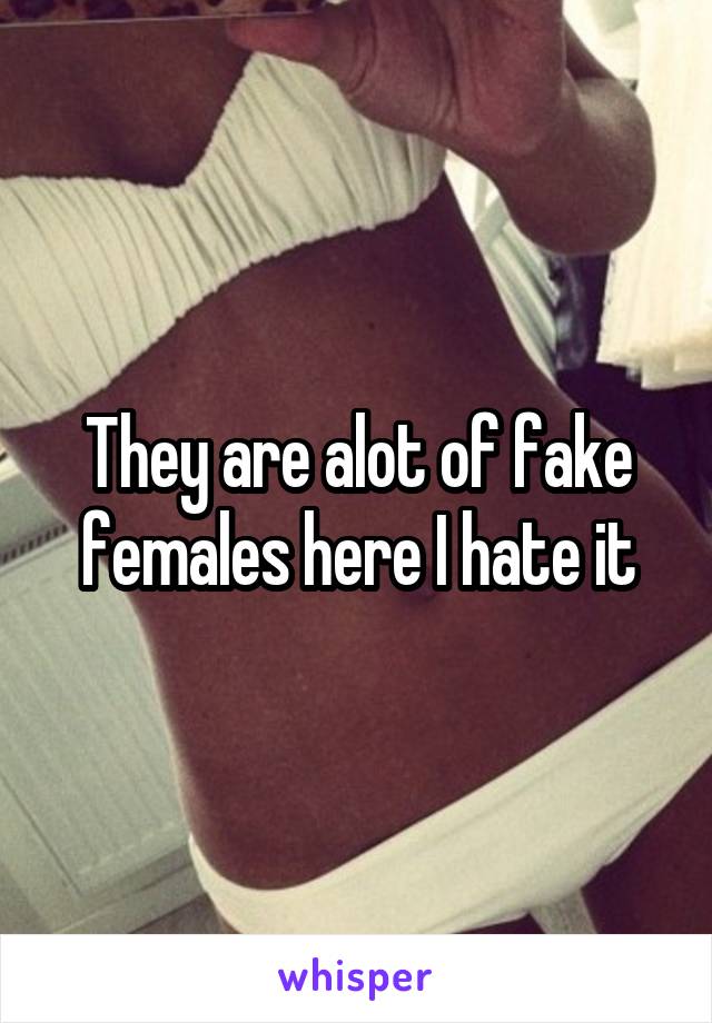 They are alot of fake females here I hate it