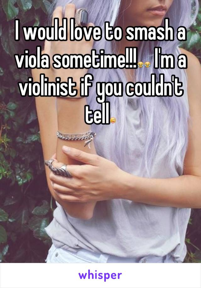 I would love to smash a viola sometime!!!😂😂 I'm a violinist if you couldn't tell😜