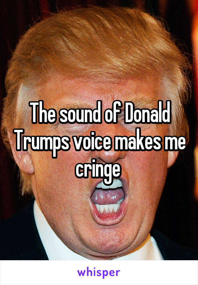 The sound of Donald Trumps voice makes me cringe 