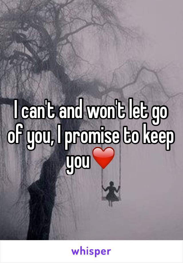 I can't and won't let go of you, I promise to keep you❤️