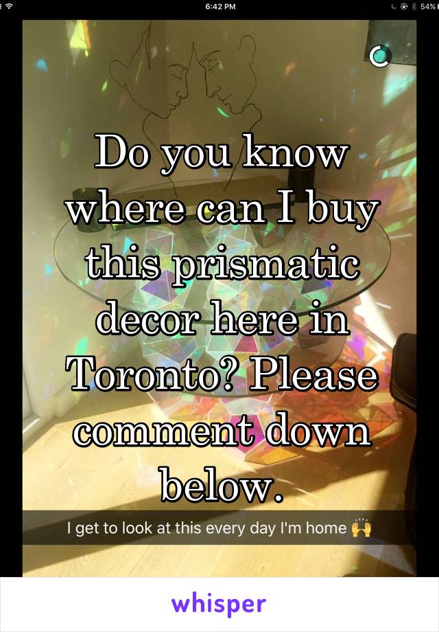 Do you know where can I buy this prismatic decor here in Toronto? Please comment down below.