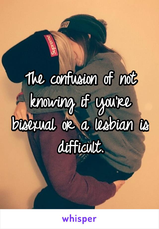 The confusion of not knowing if you're bisexual or a lesbian is difficult.