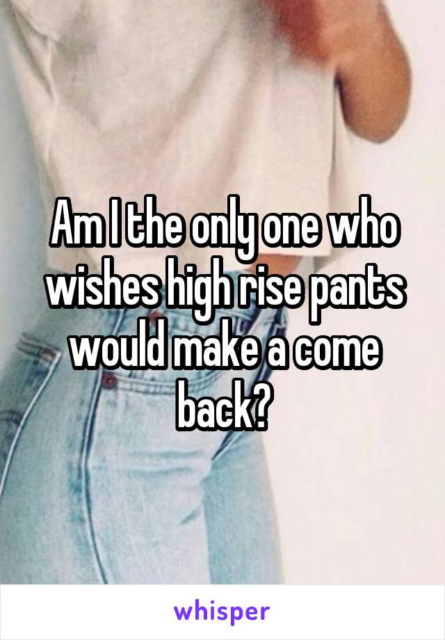 Am I the only one who wishes high rise pants would make a come back?