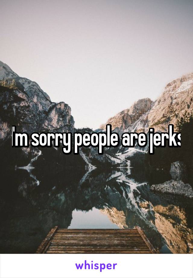 I'm sorry people are jerks