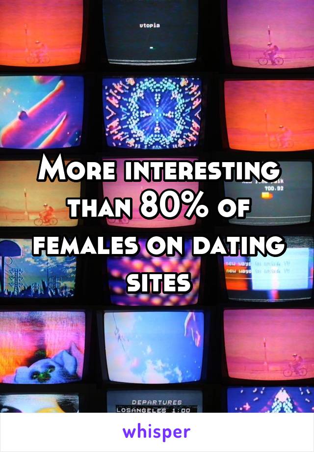 More interesting than 80% of females on dating sites
