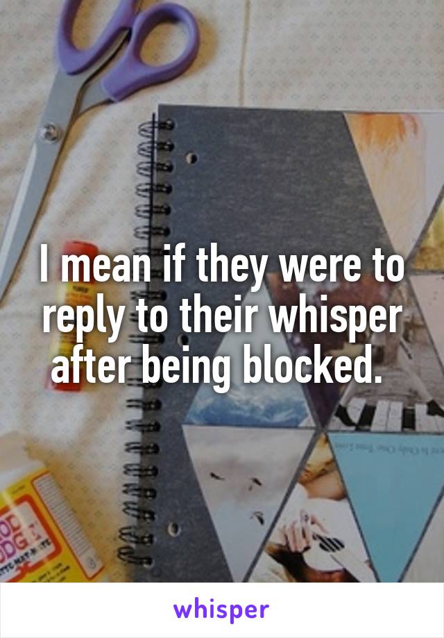 I mean if they were to reply to their whisper after being blocked. 