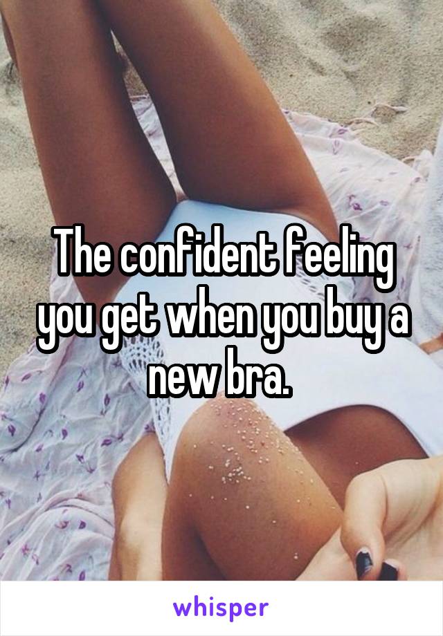 The confident feeling you get when you buy a new bra. 