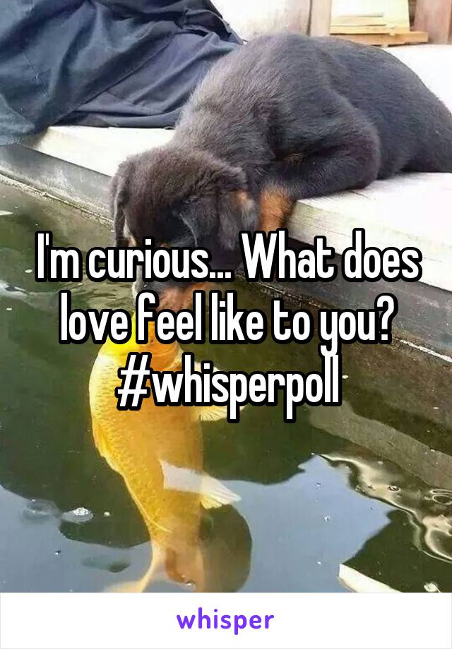 I'm curious... What does love feel like to you? #whisperpoll