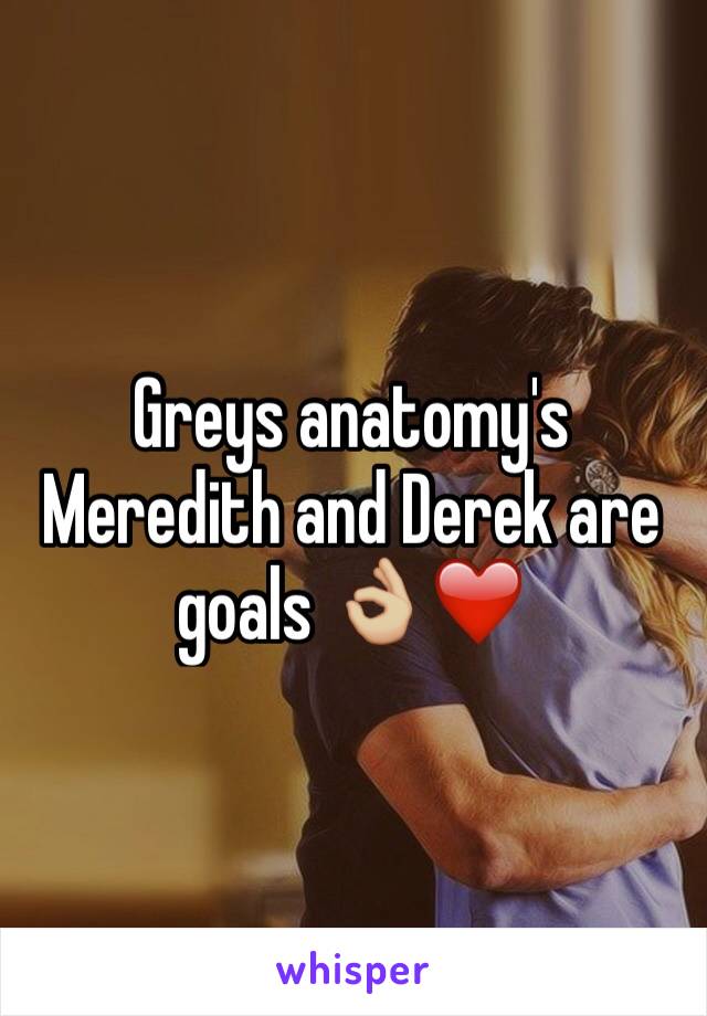 Greys anatomy's Meredith and Derek are goals 👌🏼❤️