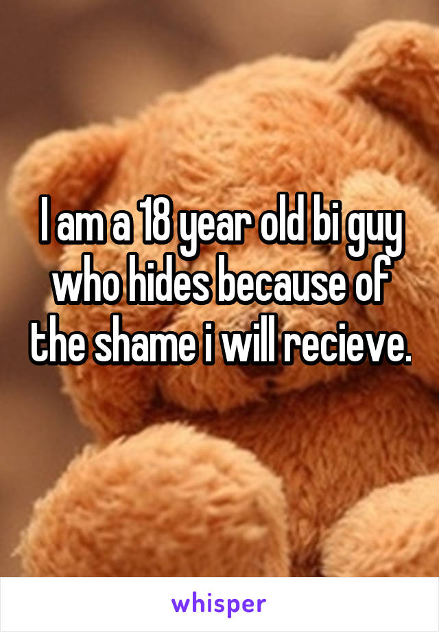 I am a 18 year old bi guy who hides because of the shame i will recieve. 