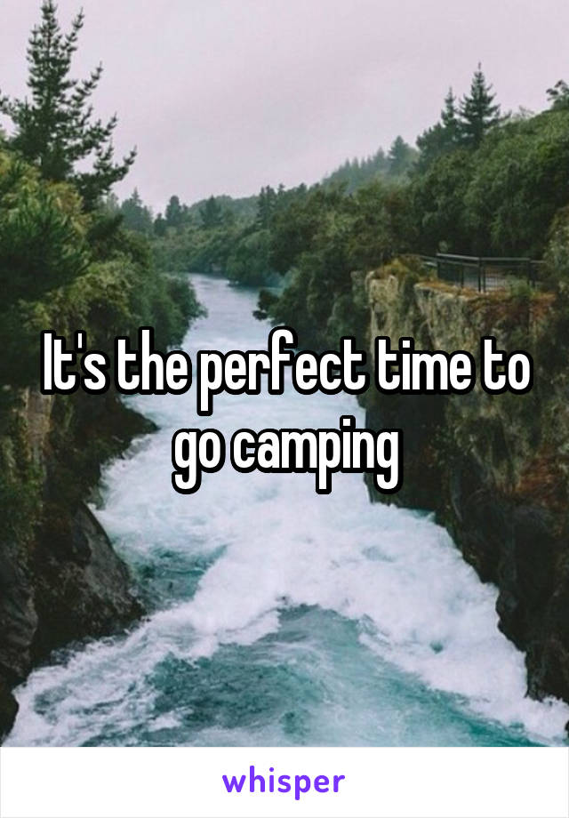 It's the perfect time to go camping