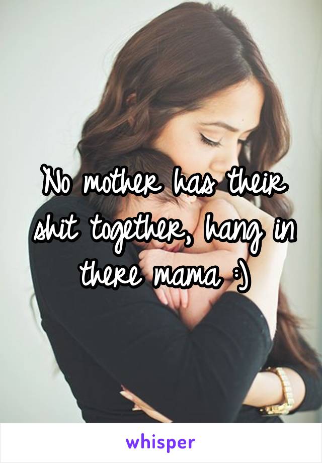 No mother has their shit together, hang in there mama :)