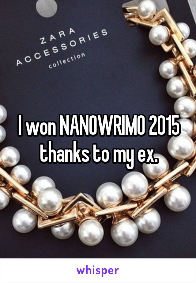 I won NANOWRIMO 2015 thanks to my ex.