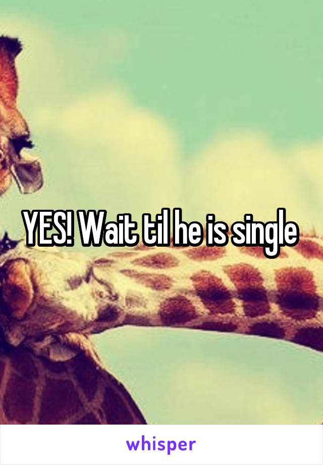 YES! Wait til he is single 