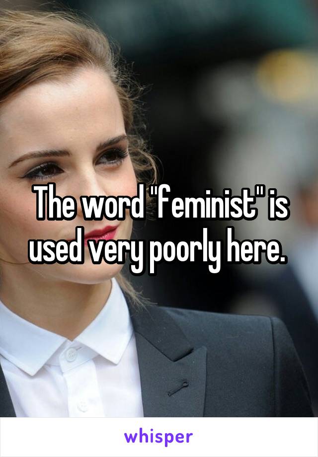 The word "feminist" is used very poorly here. 