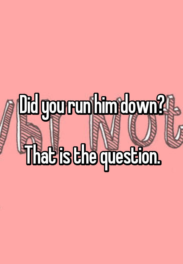 did-you-run-him-down-that-is-the-question