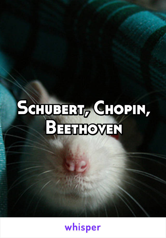 Schubert, Chopin, Beethoven