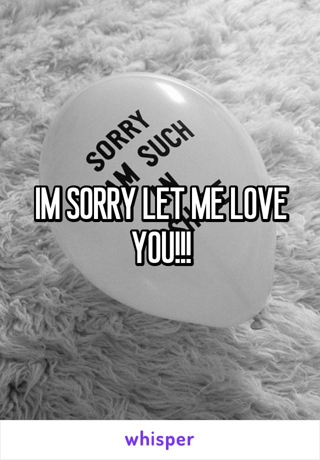 IM SORRY LET ME LOVE YOU!!!