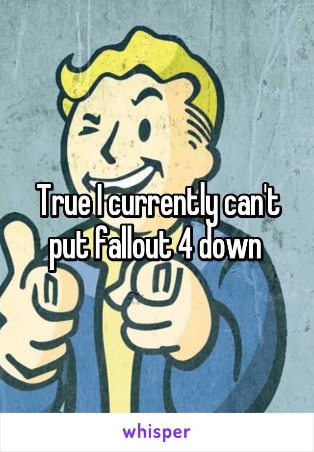 True I currently can't put fallout 4 down 