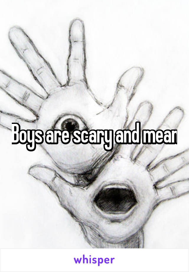 Boys are scary and mean