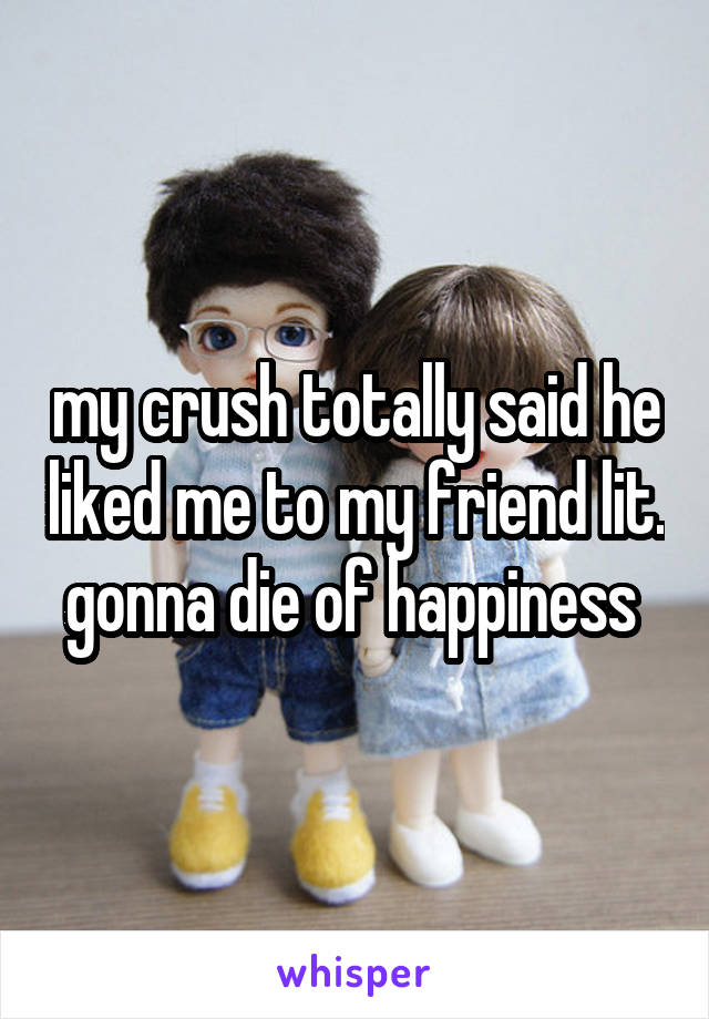 my crush totally said he liked me to my friend lit. gonna die of happiness 