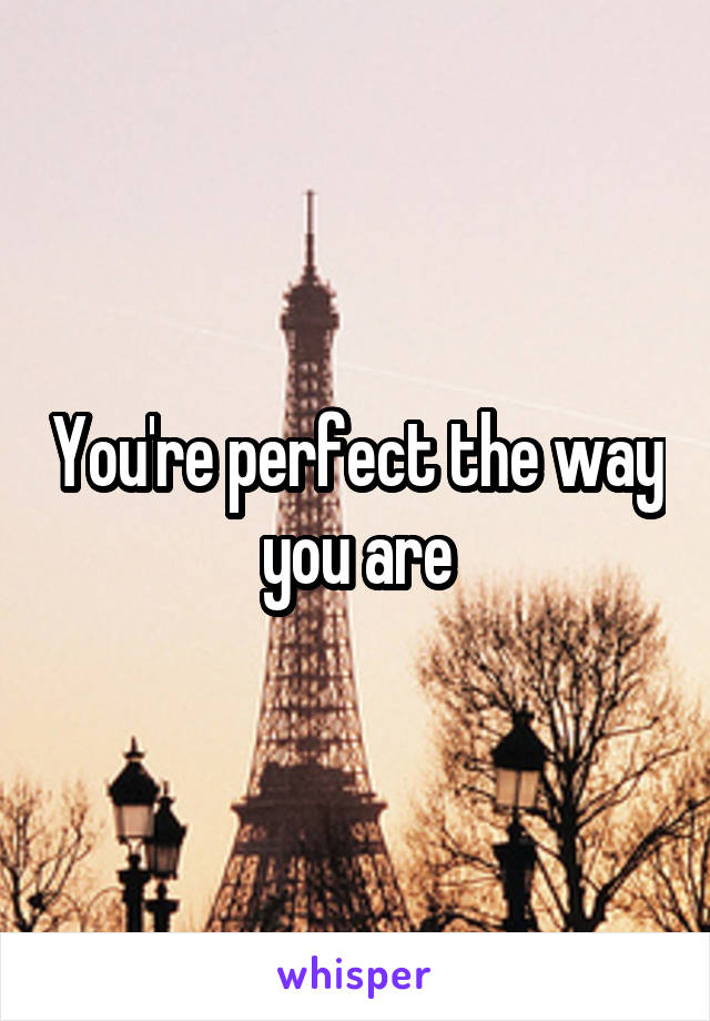 You're perfect the way you are