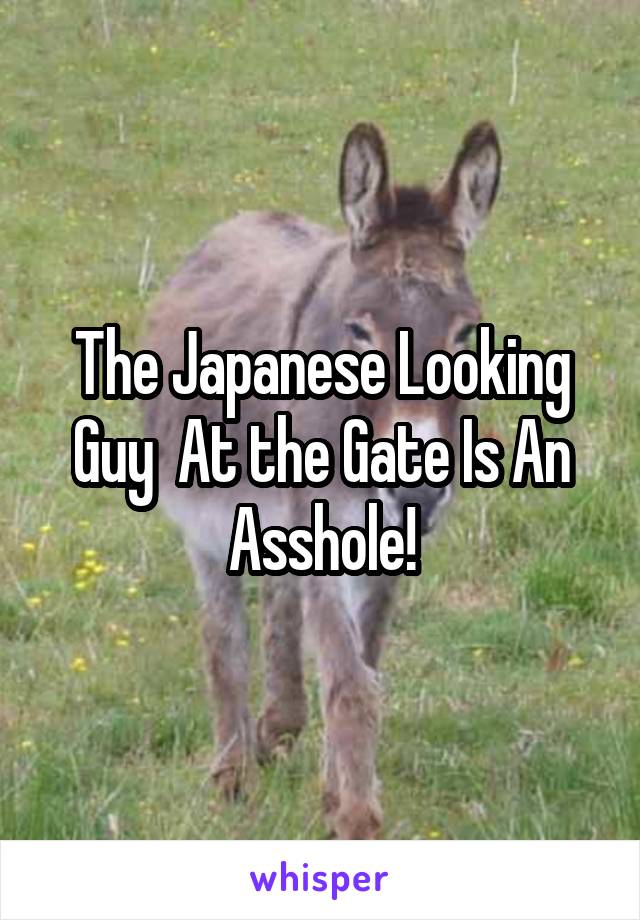 The Japanese Looking Guy  At the Gate Is An Asshole!