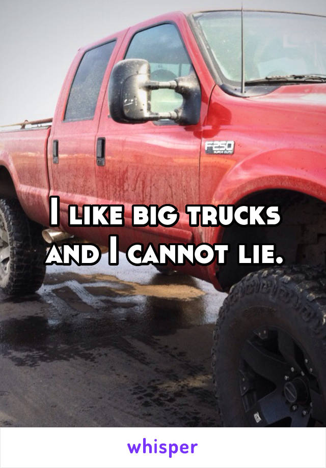 I like big trucks and I cannot lie.