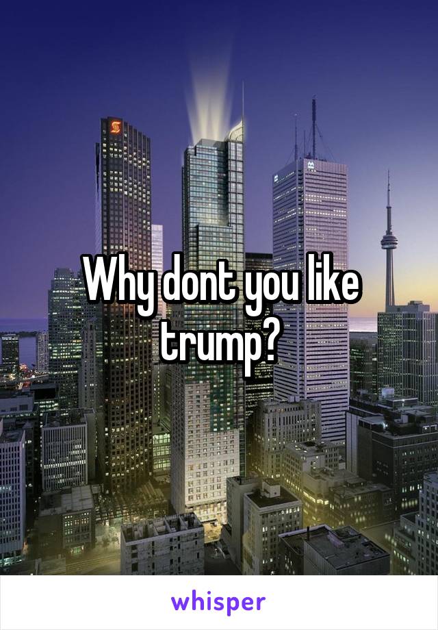 Why dont you like trump?