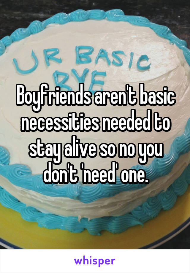 Boyfriends aren't basic necessities needed to stay alive so no you don't 'need' one.