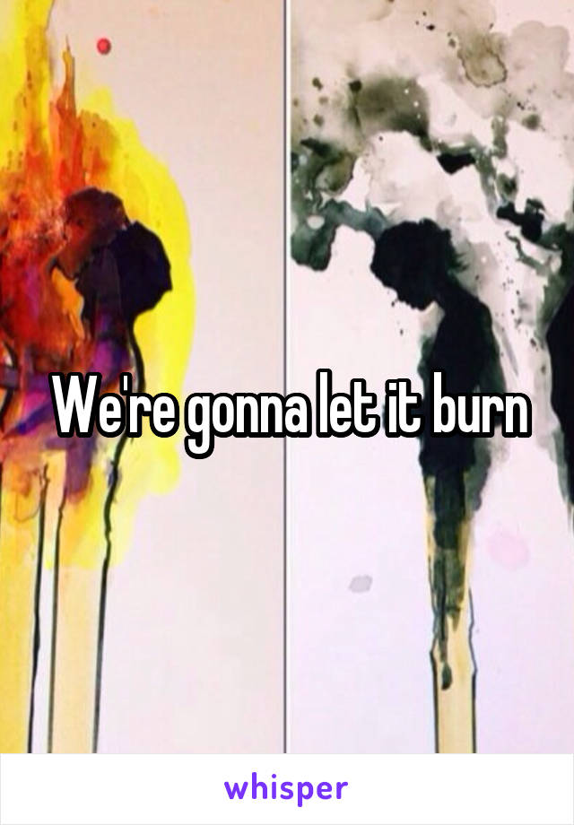 We're gonna let it burn