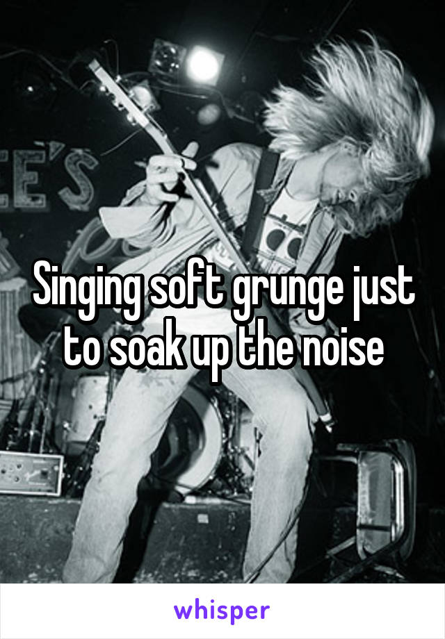 Singing soft grunge just to soak up the noise