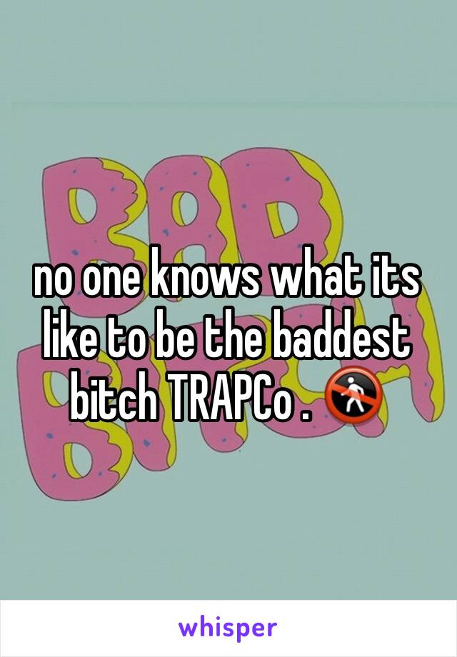 no one knows what its like to be the baddest bitch TRAPCo . 🚷