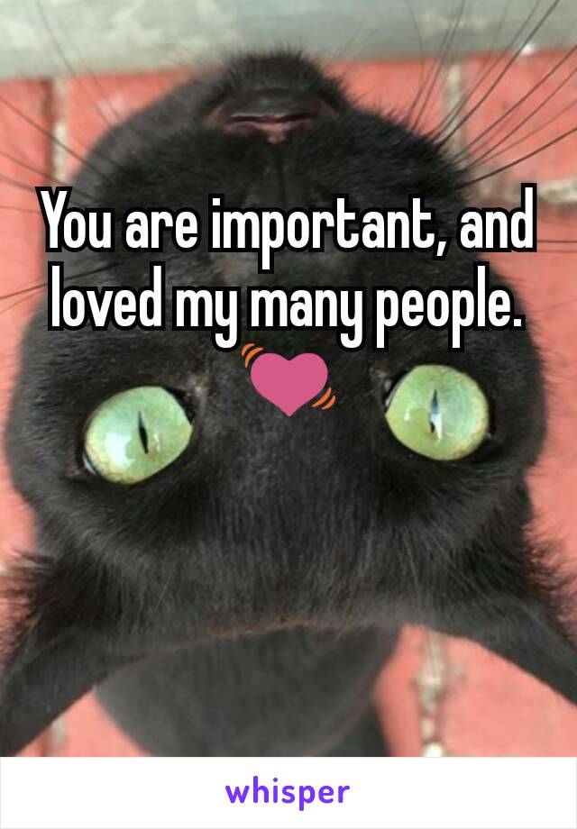 You are important, and loved my many people.
💓