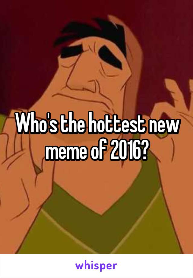 Who's the hottest new meme of 2016?