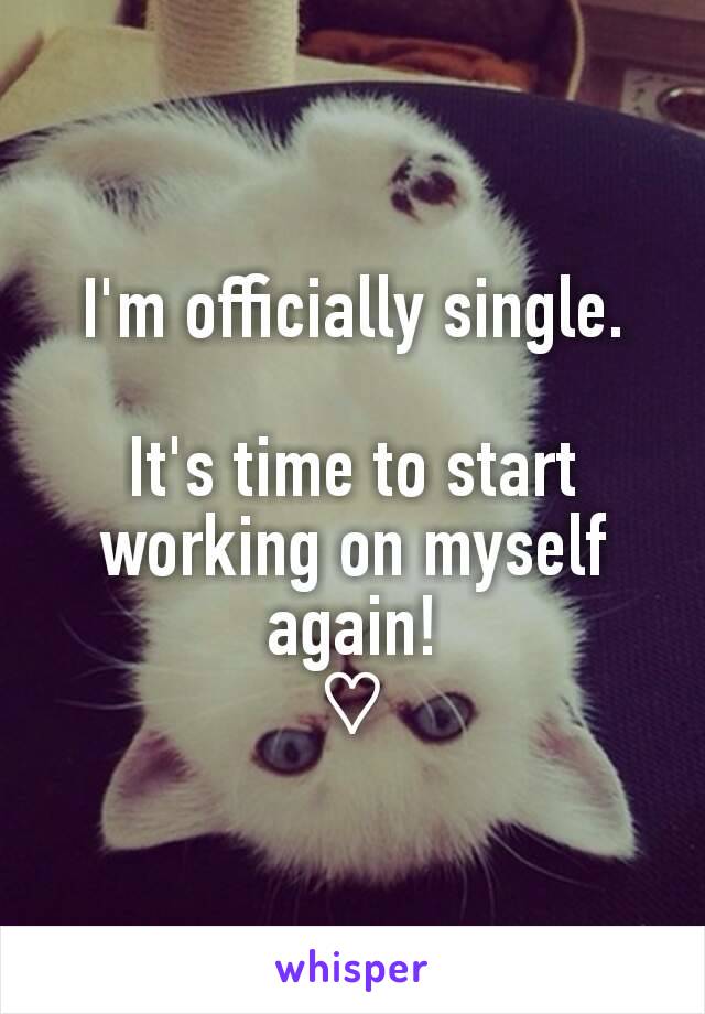 I'm officially single.

It's time to start working on myself again!
♡