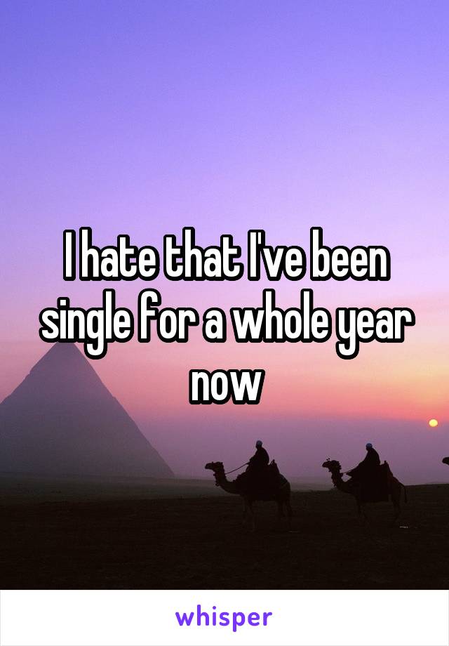 I hate that I've been single for a whole year now