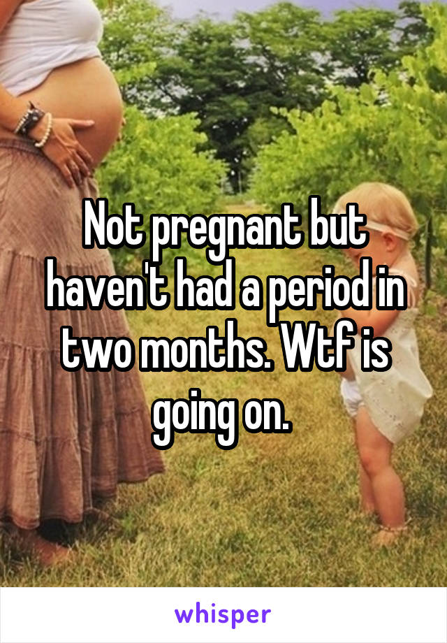 Not pregnant but haven't had a period in two months. Wtf is going on. 