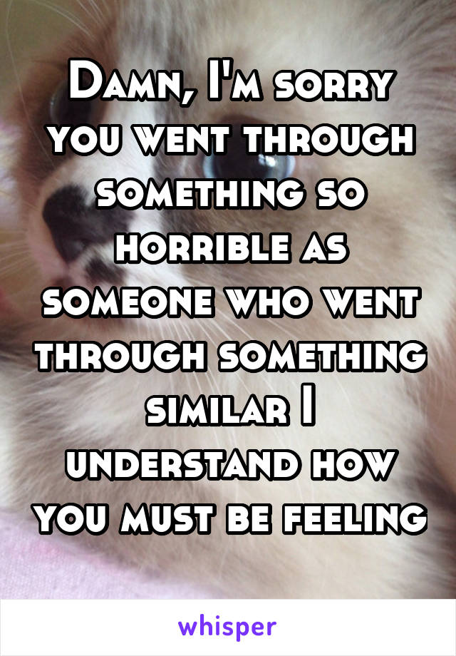 Damn, I'm sorry you went through something so horrible as someone who went through something similar I understand how you must be feeling 