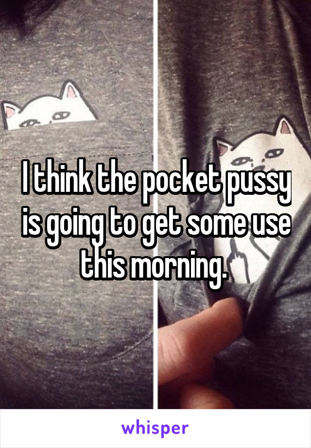 I think the pocket pussy is going to get some use this morning. 