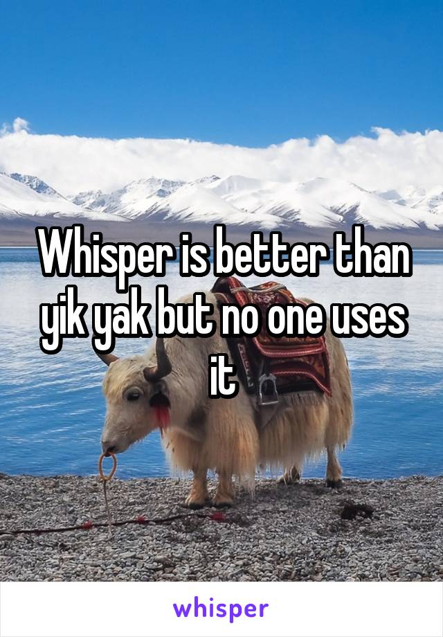 Whisper is better than yik yak but no one uses it